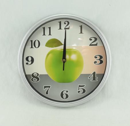 811V - Horloge murale à quartz ronde moderne simple - pomme verte