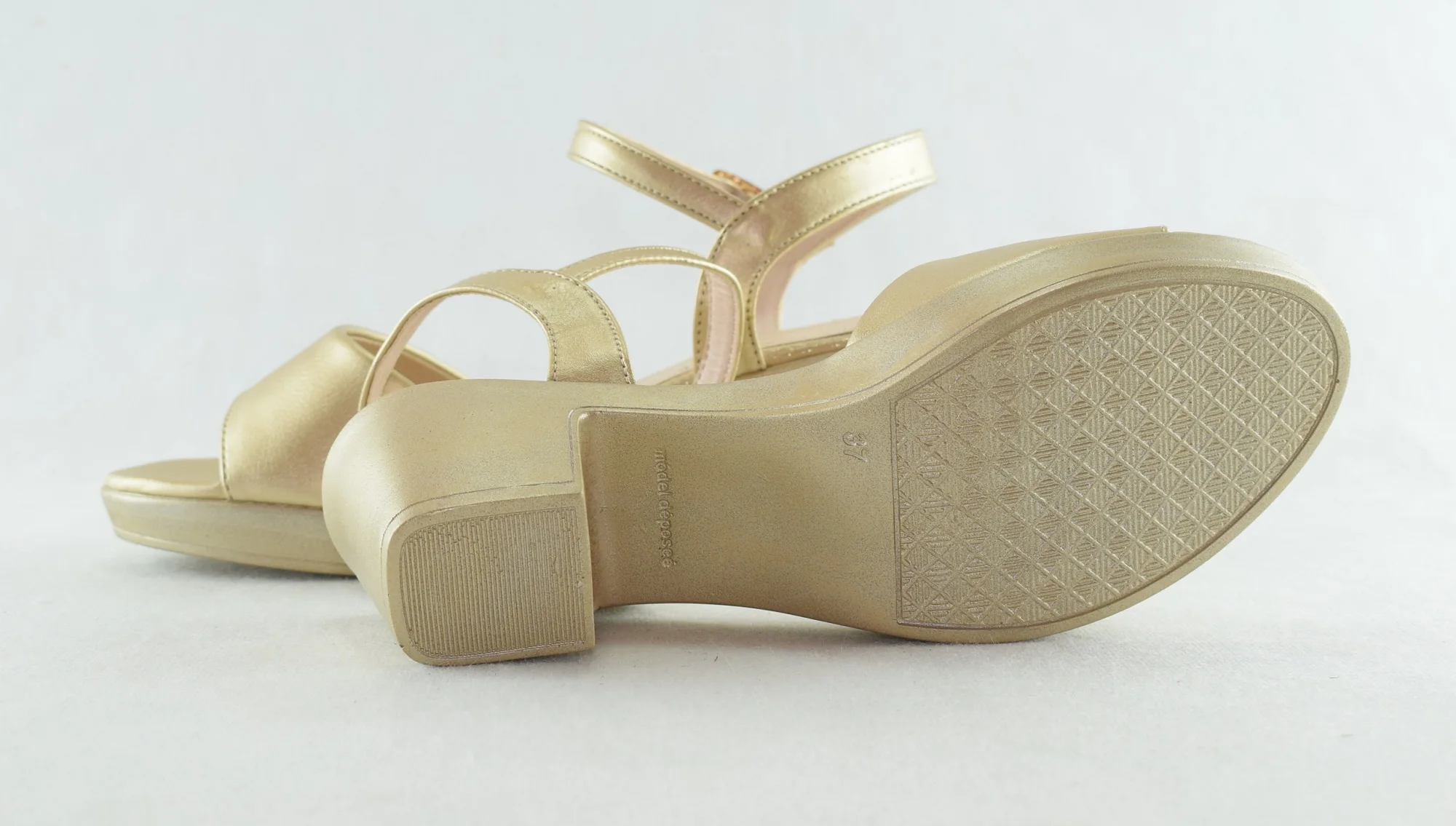 448-Sandale à talon Pour Femme chic tendance 2022 - Or