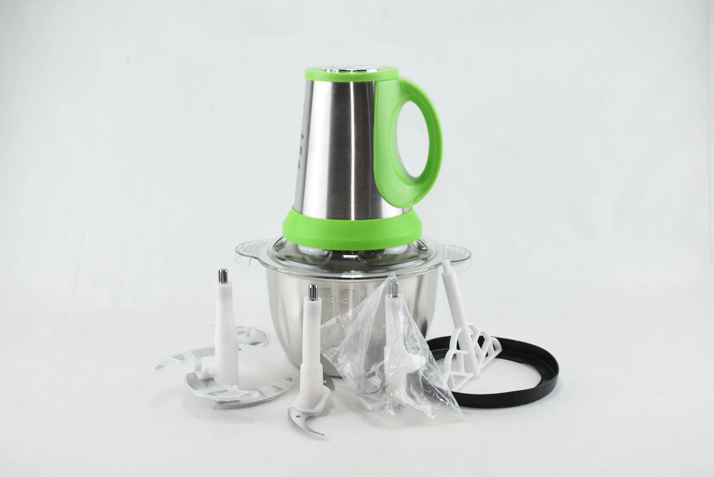 185 - Hachoir Électrique Bol en INOX 2L - 450W مفرمة كهربائية ستانلس ستيل وعاء 2 لتر - 450 وات