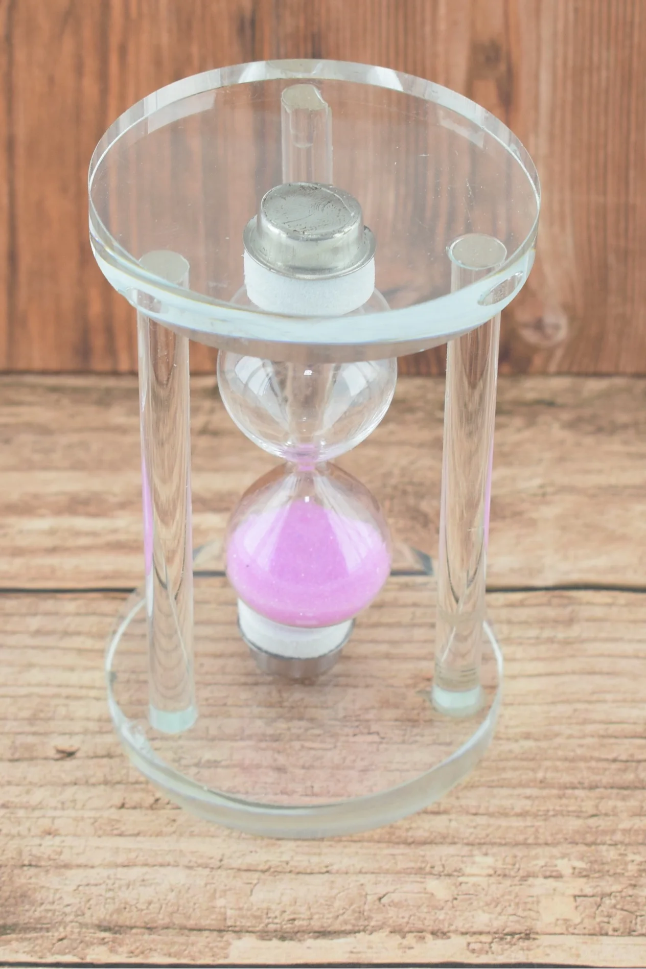 774R - Sablier en verre 7 secondes, décoratif et pratique - Rose