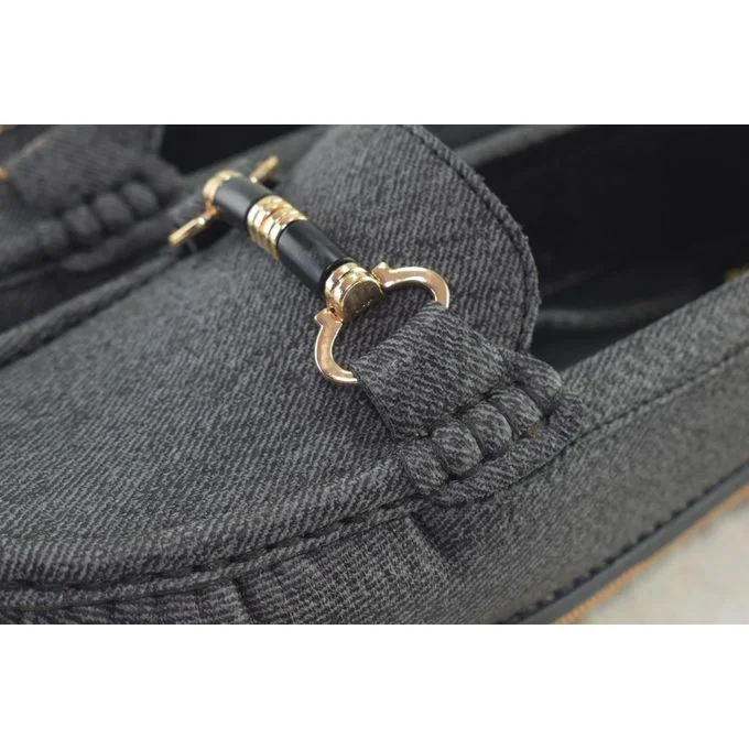1054Mocassins pour femme tendance - Noir jeans