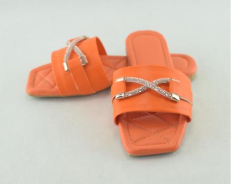 736-Sandales femme - orange