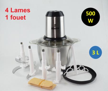 82 - Hachoir Électrique Bol en INOX 3 L - 500W