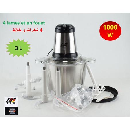 299 - FIZLER Hachoir Électrique Bol en INOX 3 L - 1000W