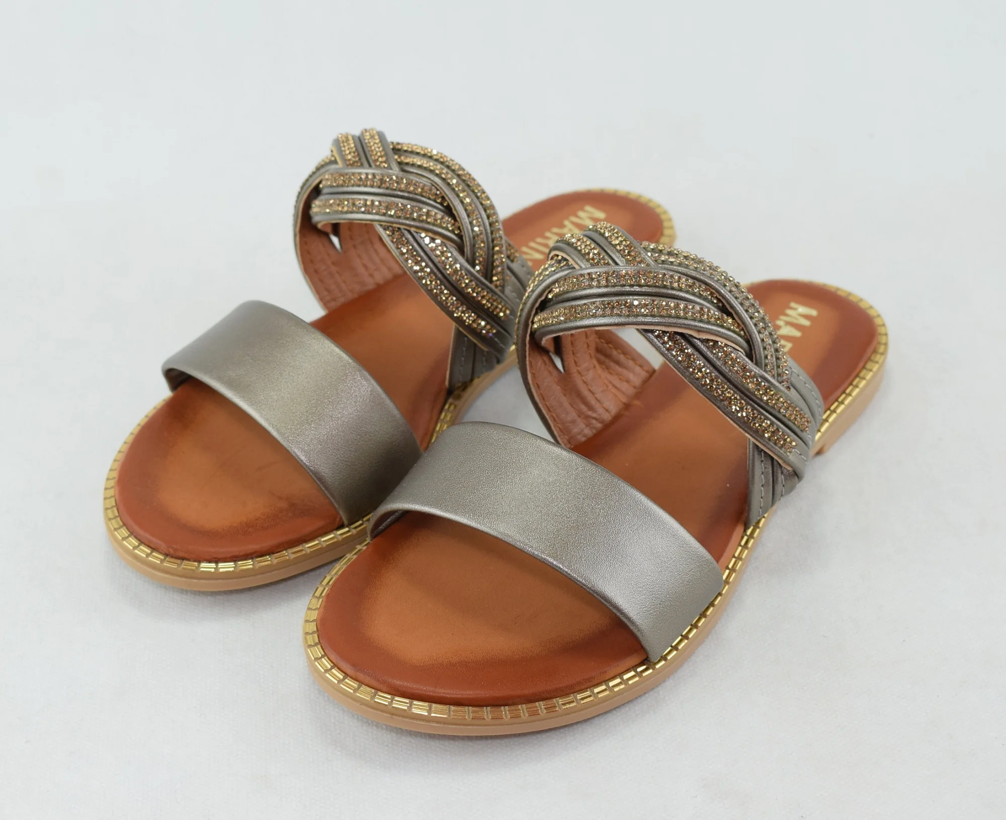336-Sandale femme élégante  - gris argenté