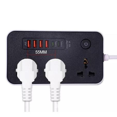 1120-Multiprise intelligente générique avec interrupteur POWER SOCKET Z65, 4 ports de charge USB (2 Type-C)