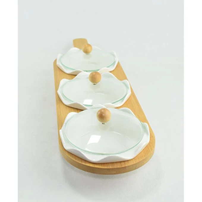 259 - 3 pots à épices, Boîte d'assaisonnement pour condiments en porcelaine - BC16-3