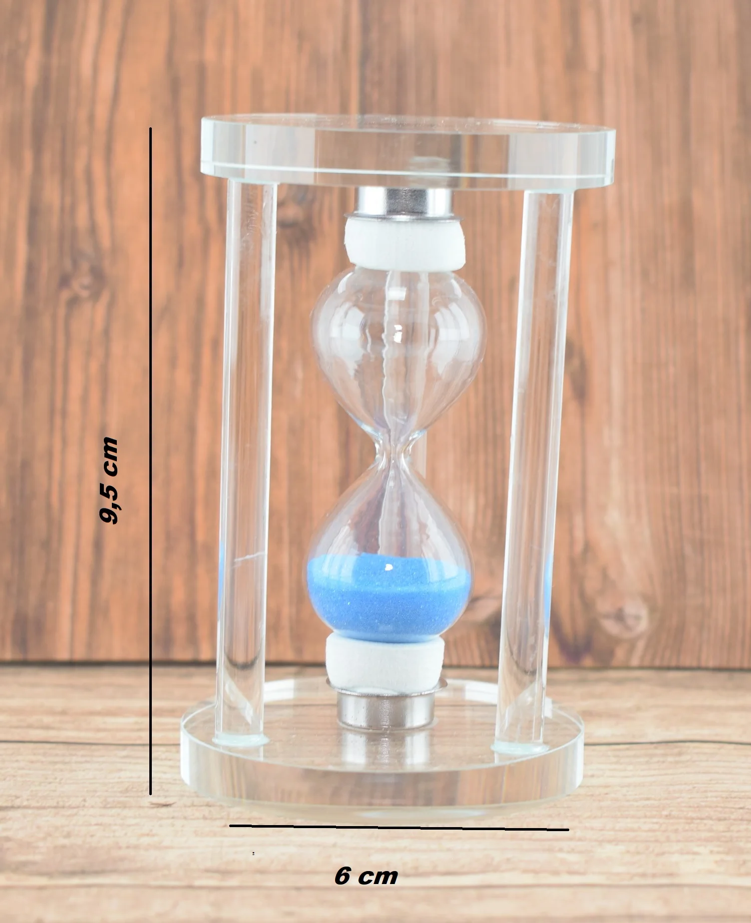 774B - Sablier en verre 7 secondes, décoratif et pratique - Bleu