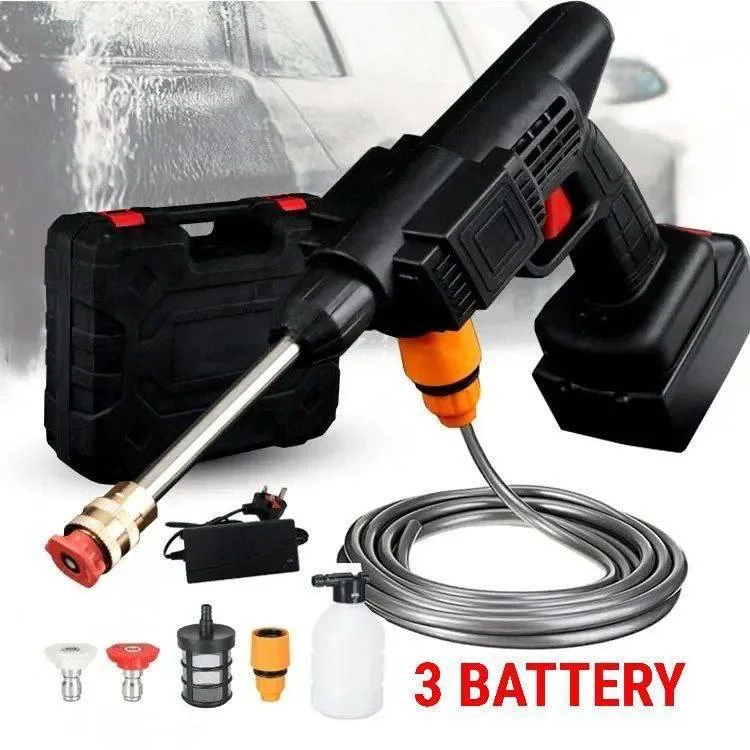 Pistolet à eau haute pression sans fil, levier, pulvérisateur, lavage de voiture, machine à laver à eau sous pression,3 batteries 21V, 50 bars