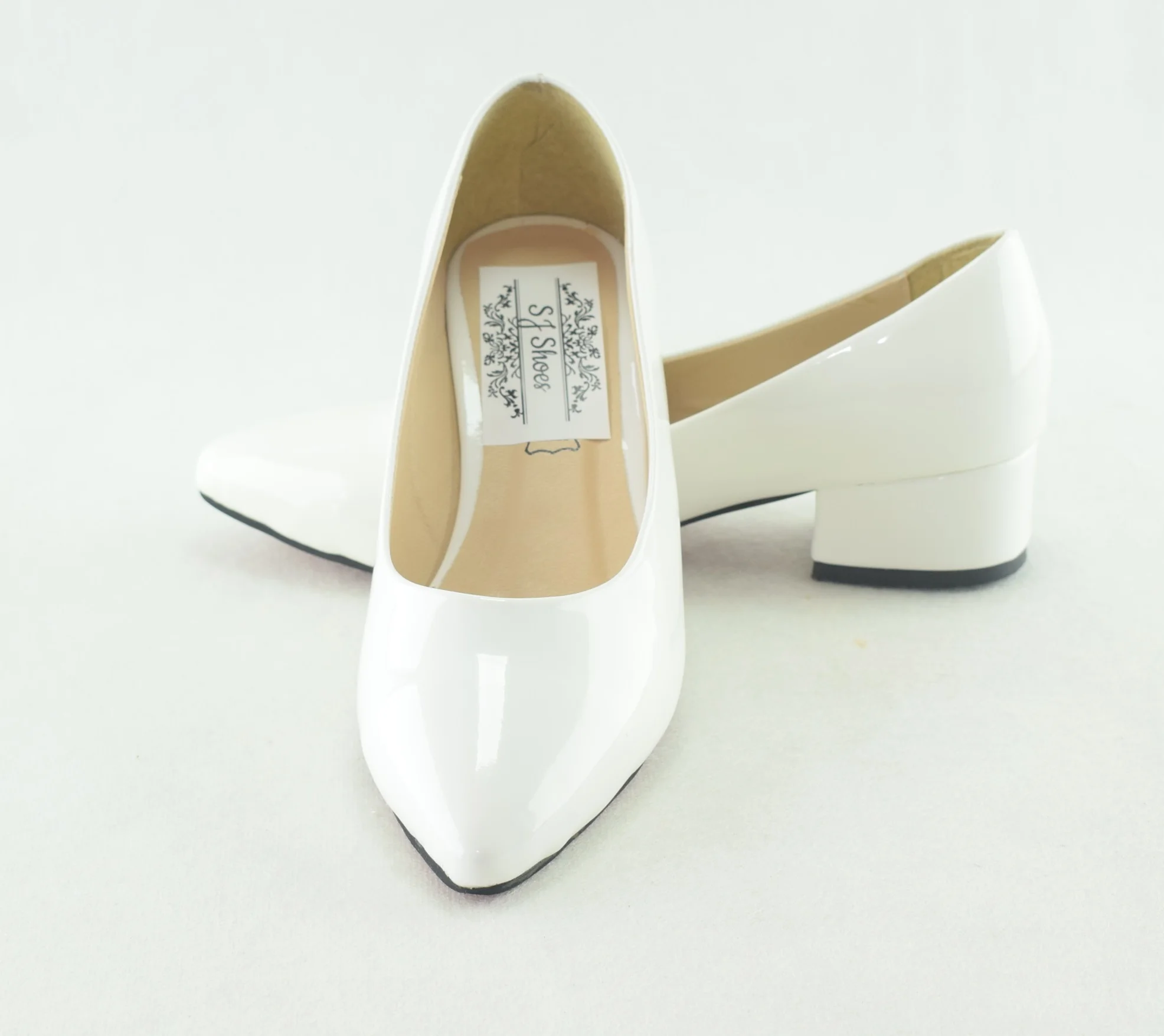 498 - Escarpins chaussures femme à talon moyen - Blanc - EU 41