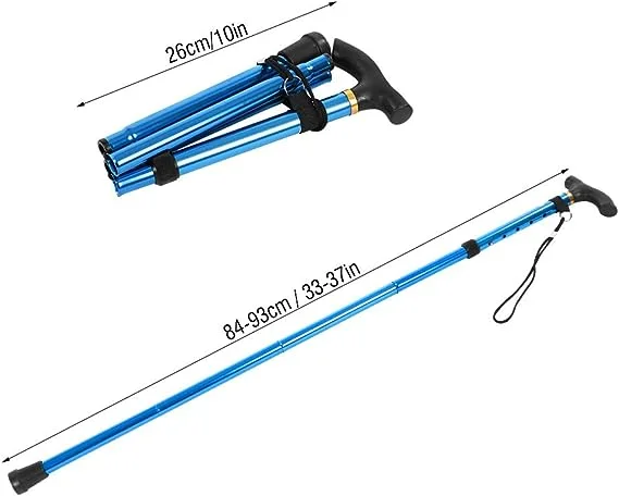 854 - Canne de Marche pliante ultra légère - bleu