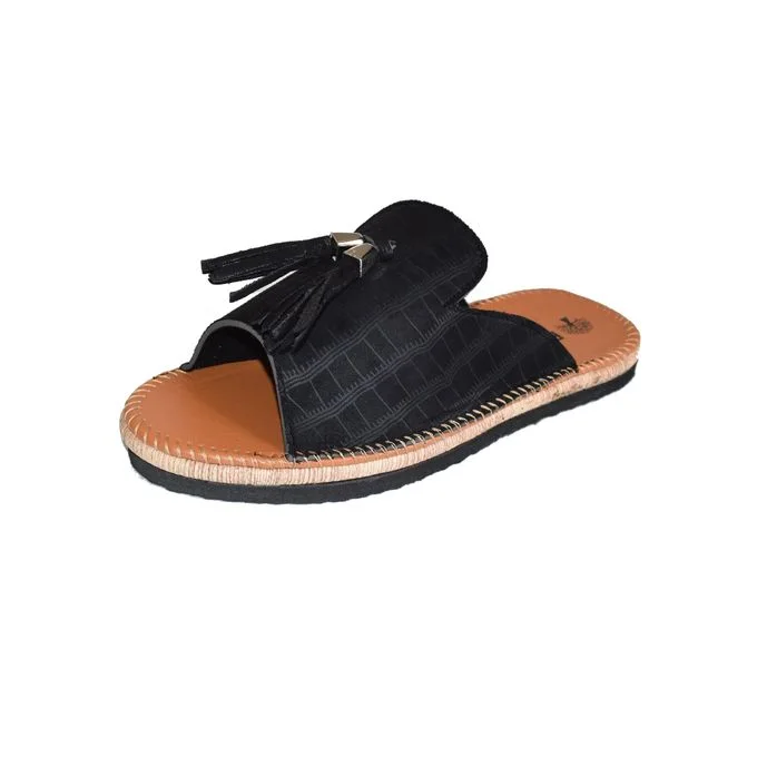05-Sandale femme noir,Sandale cuir Souple et légère,confortable,haute qualité