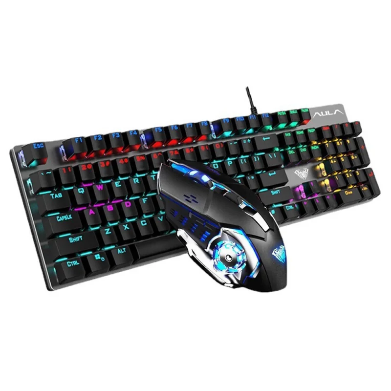 599 - clavier gaming T400 mécanique 20 effets lumineux et souris 2400 DPI - T400
