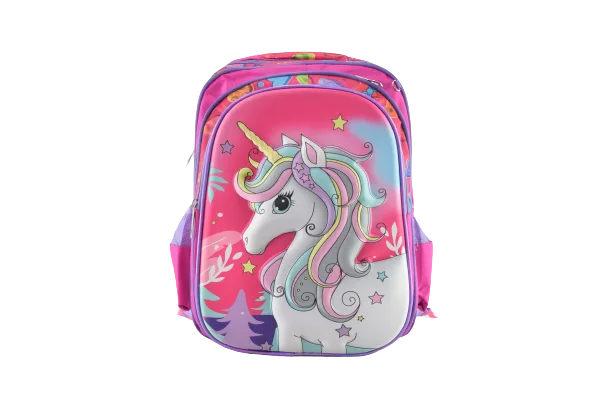 844 - Cartable scolaire à roulette 3 pièces Unicorn