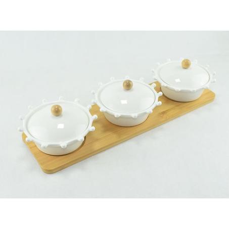 212 - 3 pots à épices, Boîte d'assaisonnement pour condiments en porcelaine - BC12-3