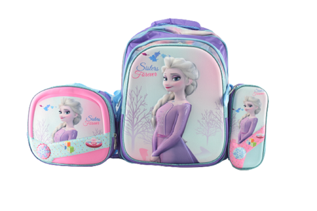 841 - Cartable scolaire à roulette 3 pièces Frozen
