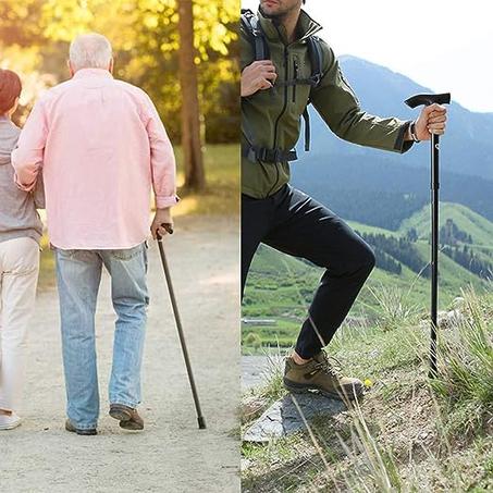 854N - Canne de Marche pliante ultra légère - Noir