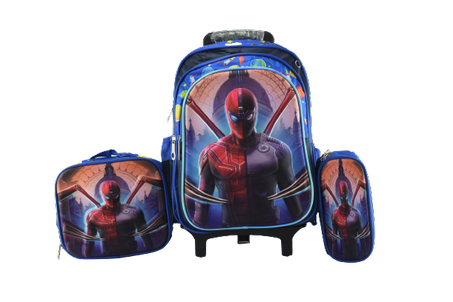 876 - Cartable scolaire à roulette 3 pièces SPIDER-MAN