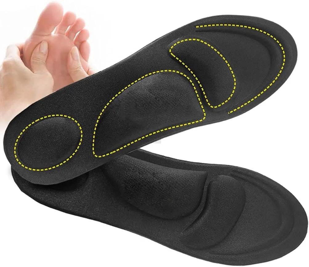 504NR - Semelles intérieures de Massage 4D pour hommes et femmes 35-41 - Noir - Noir