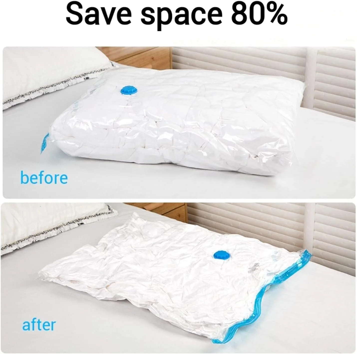 Lot de 8 Sac de Rangement sous vide pour Voyage avec Pompe