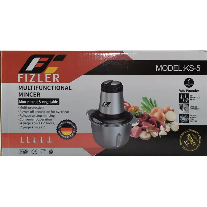 299 - FIZLER Hachoir Électrique Bol en INOX 3 L - 1000W