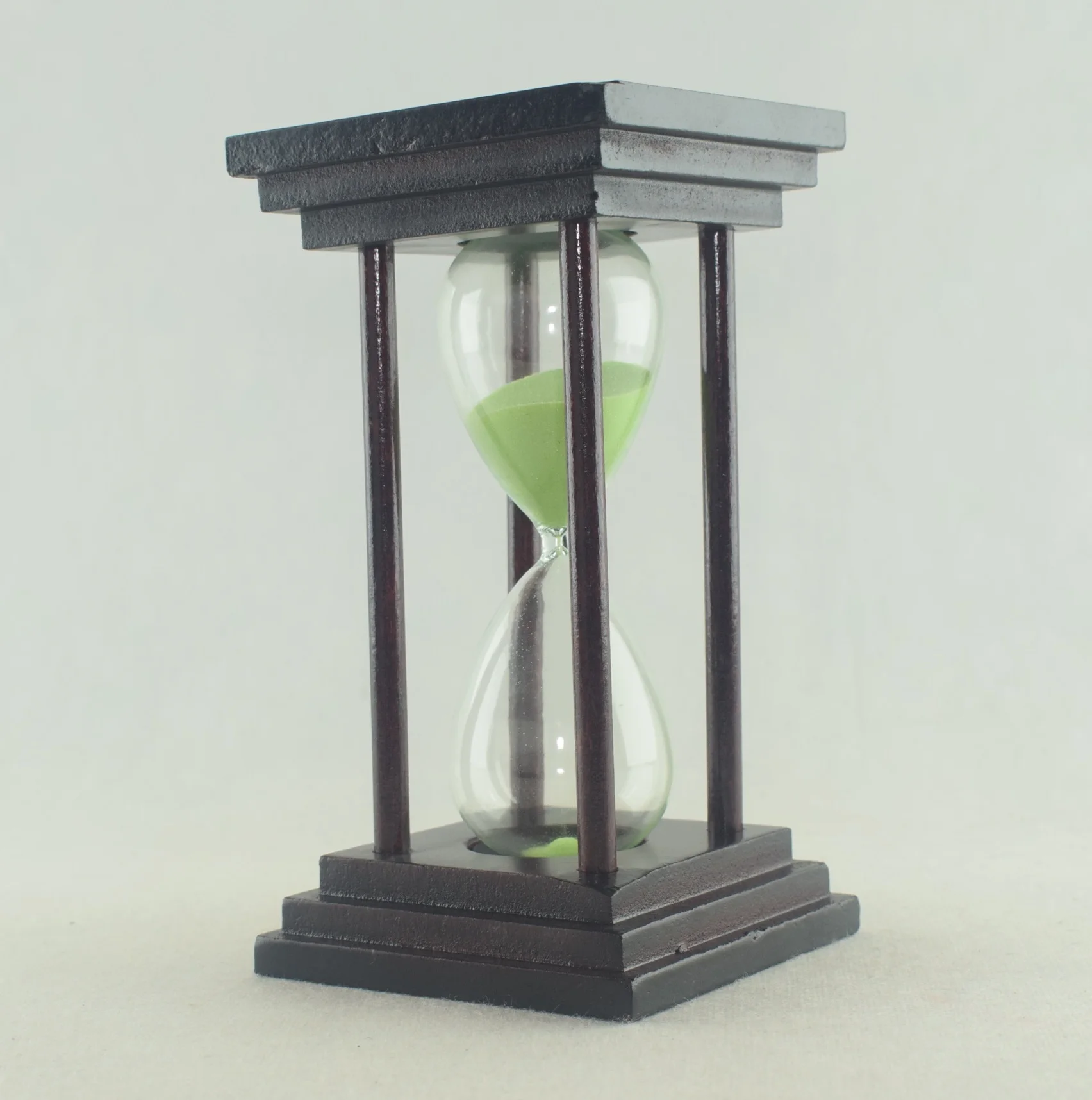413V - Sablier en Verre Horloge De Sable 15 Minutes - Sablier Créatif pour décoration - Vert