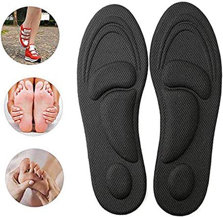 504N - Semelles intérieures de Massage 4D pour hommes et femmes 40-46 - Noir - Noir