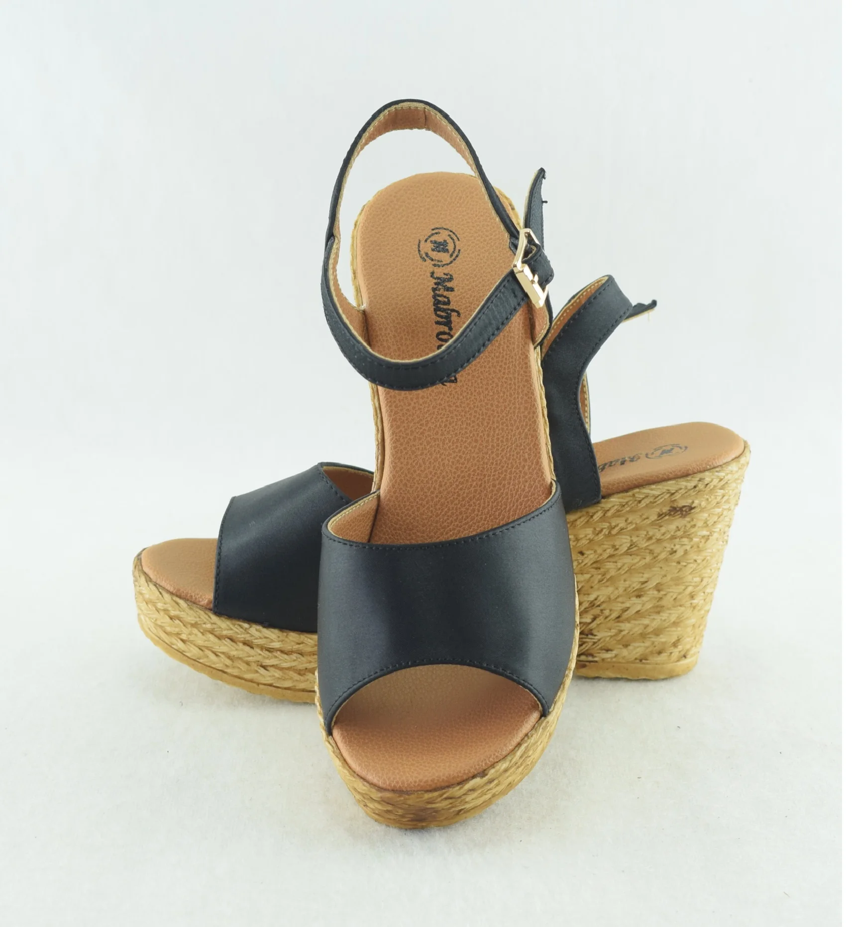 731-sandales femme a talon haut et plateforme Noir - Marron