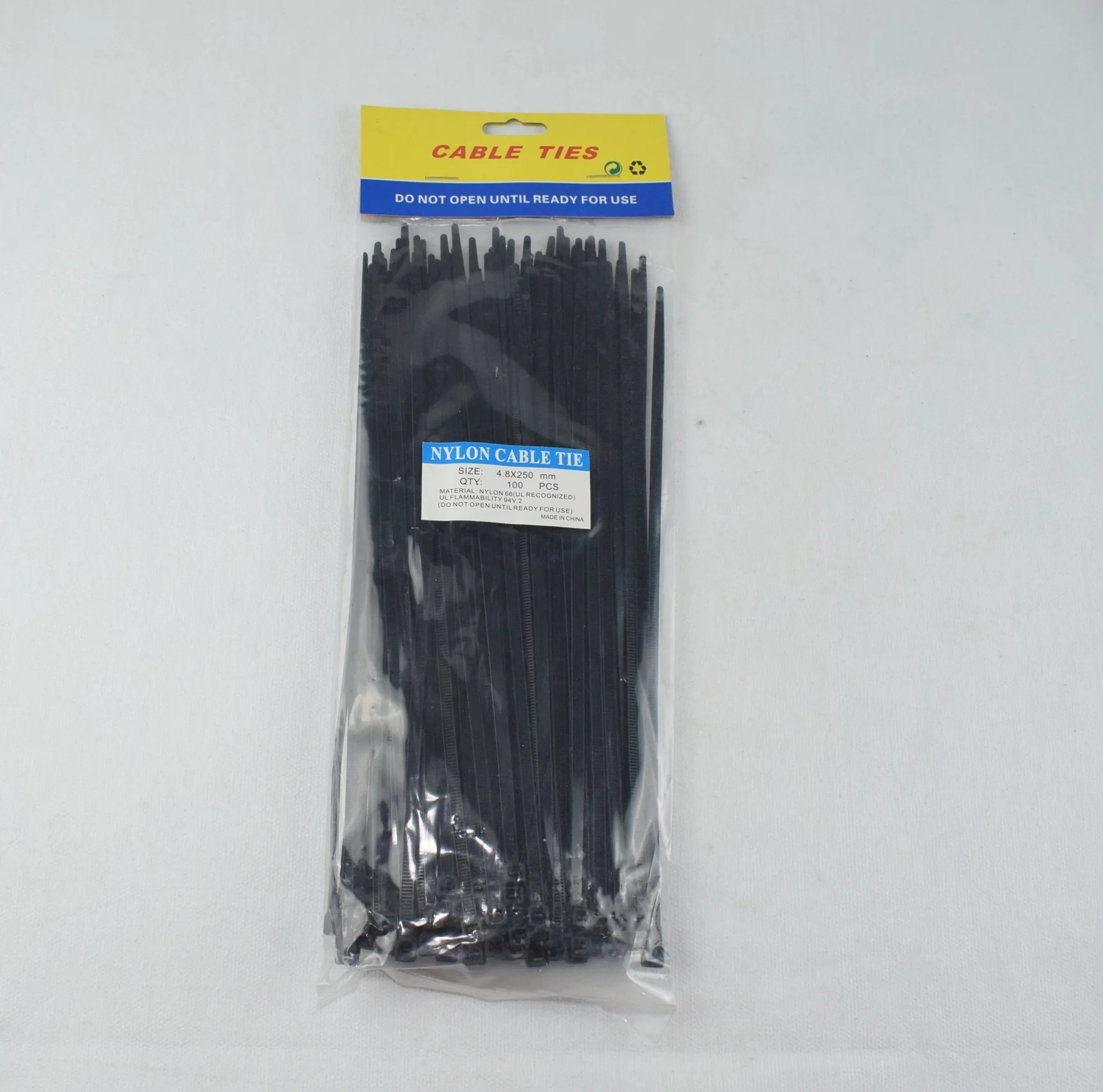 100 Pcs colliers de serrage autobloquants en plastique-Noir - Noir