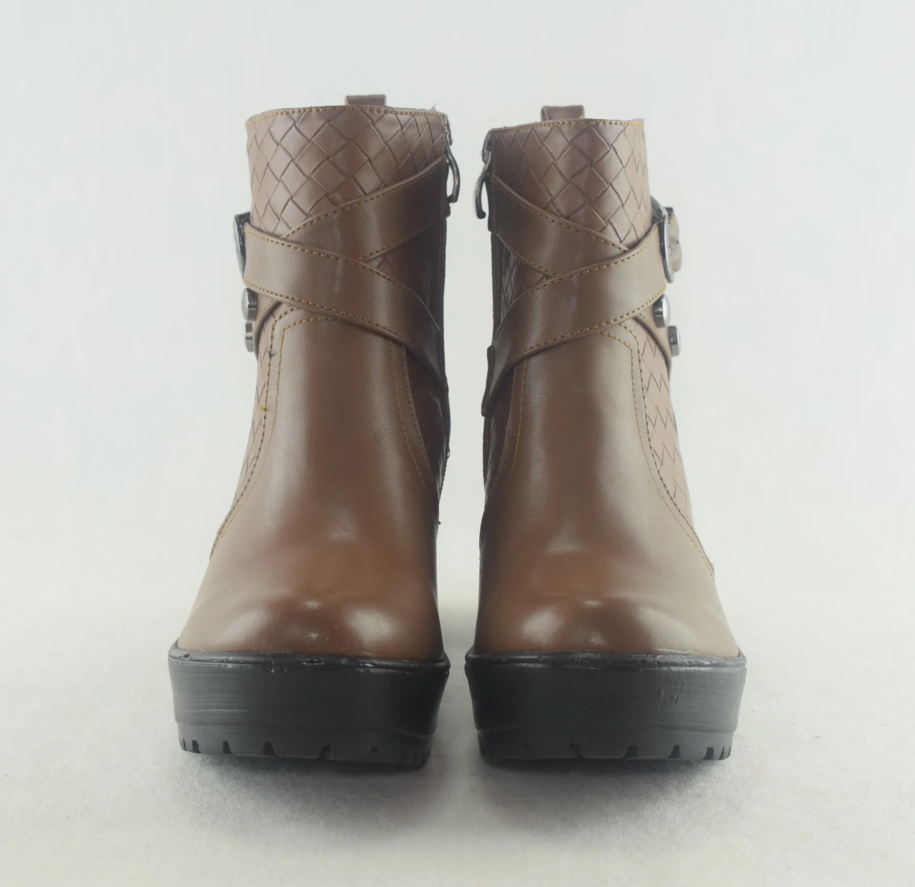 522 - Bottes pour femme chic en cuir tendance hiver 2023 - Marron
