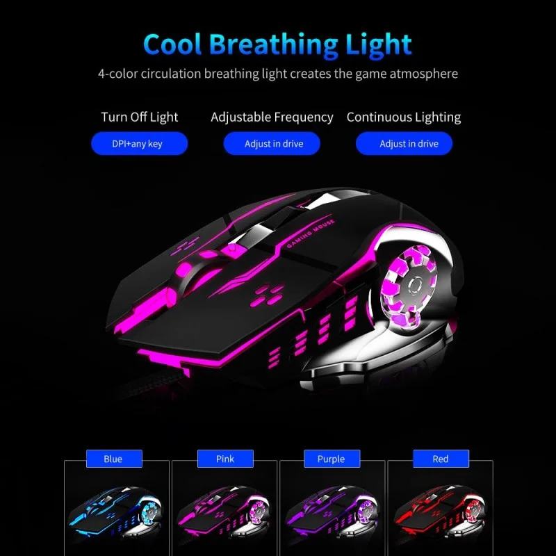 599 - clavier gaming T400 mécanique 20 effets lumineux et souris 2400 DPI - T400