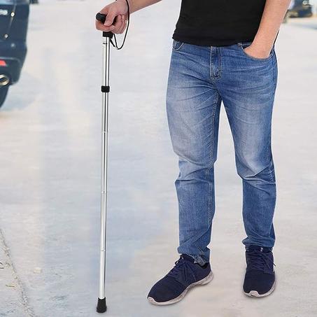 854G - Canne de Marche pliante ultra légère - Argent