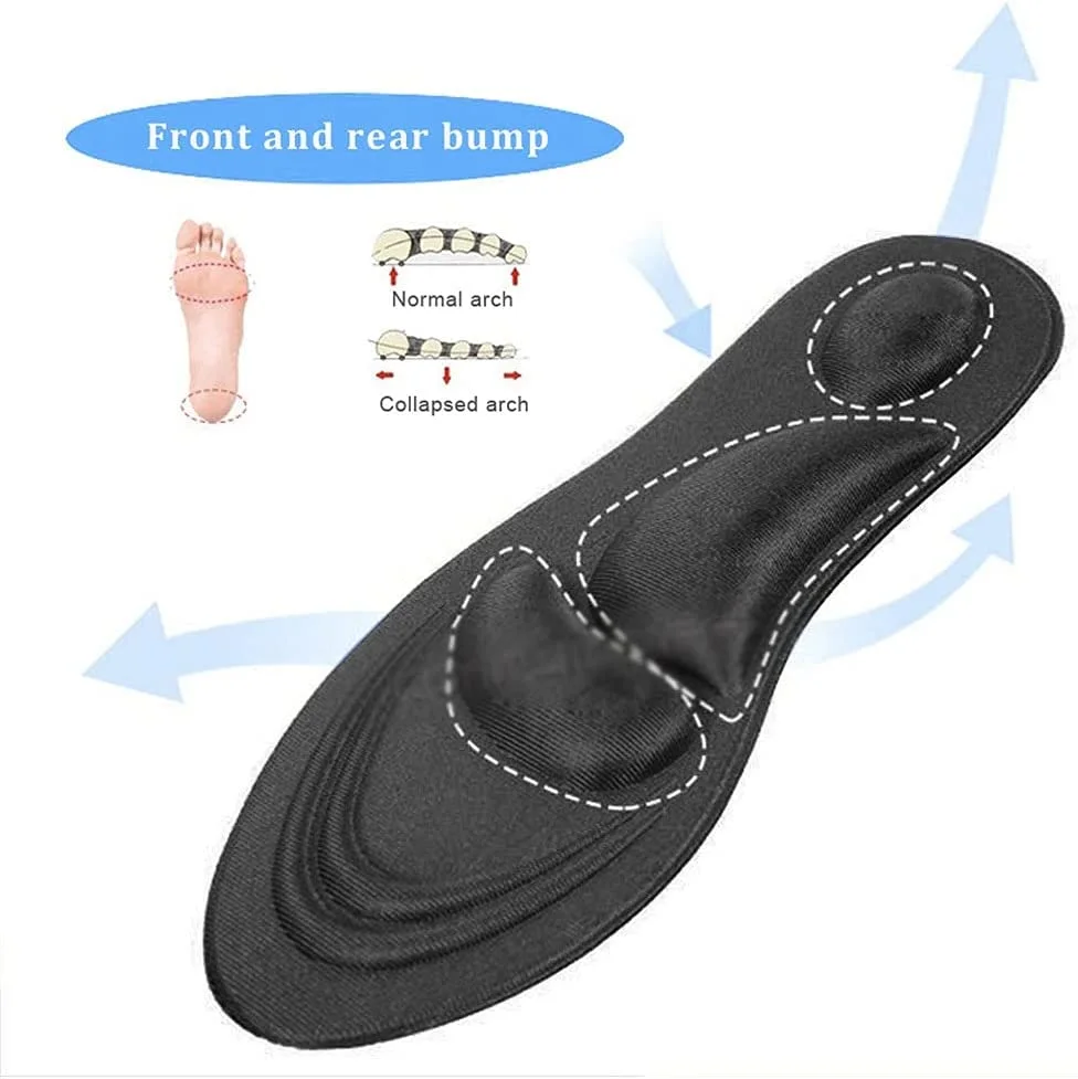 504NR - Semelles intérieures de Massage 4D pour hommes et femmes 35-41 - Noir - Noir