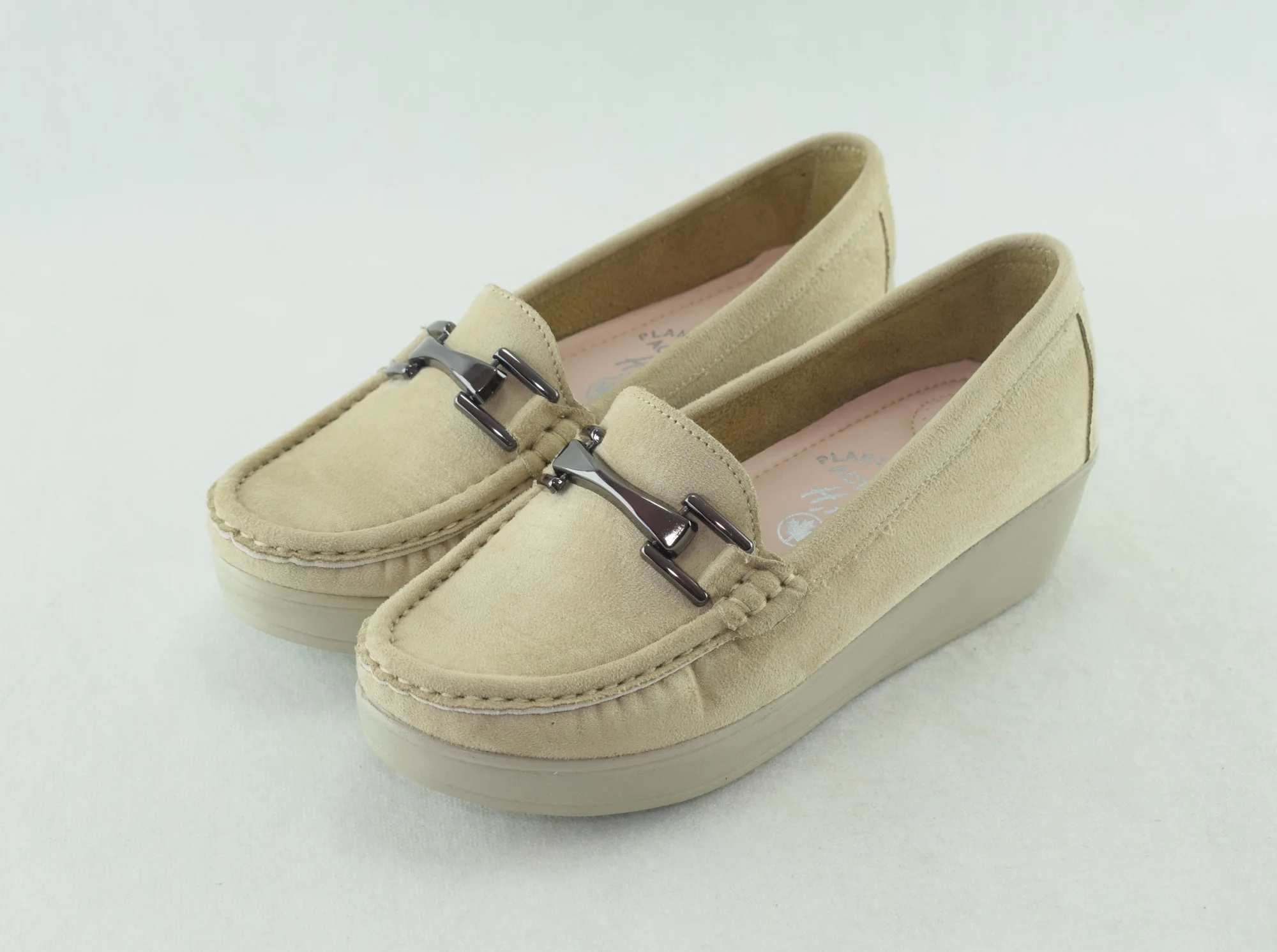 738 - Mocassins en daim pour femme tendance 2023 - Beige