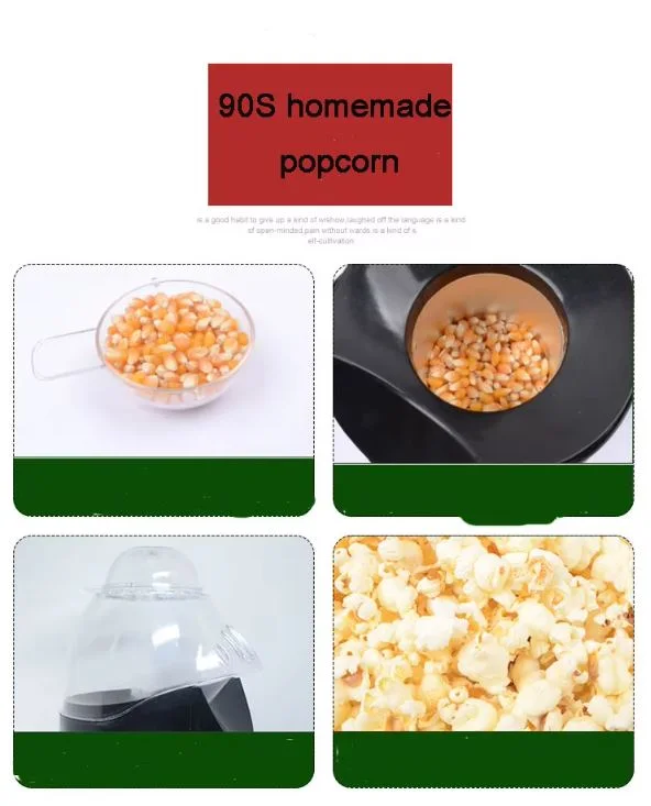 Machine à pop-corn électrique portable, machine à pop-corn à air chaud, machine exécutive, mini machine à maïs bricolage, bureau de cuisine, 1200W, 220V