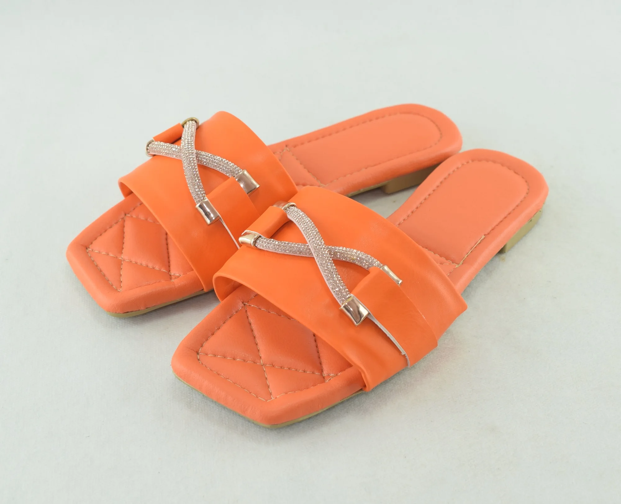 736-Sandales femme - orange