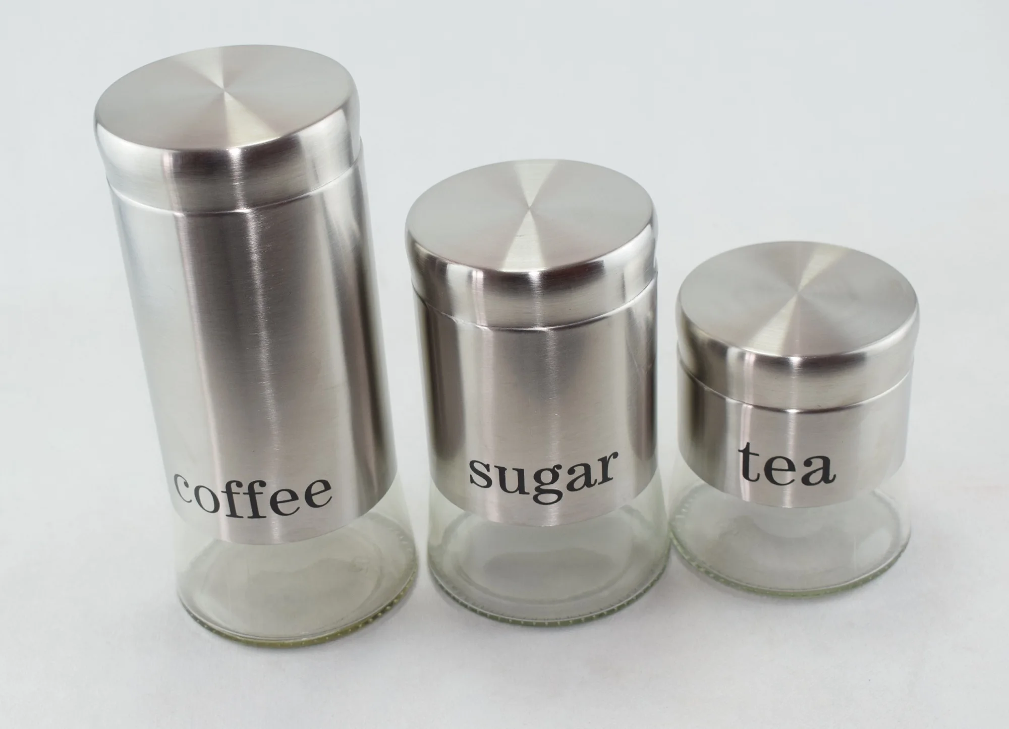 382 - 3 Bouteilles de stockage de Sucre, Café & thé, Boîte de rangement de cuisine - H4082