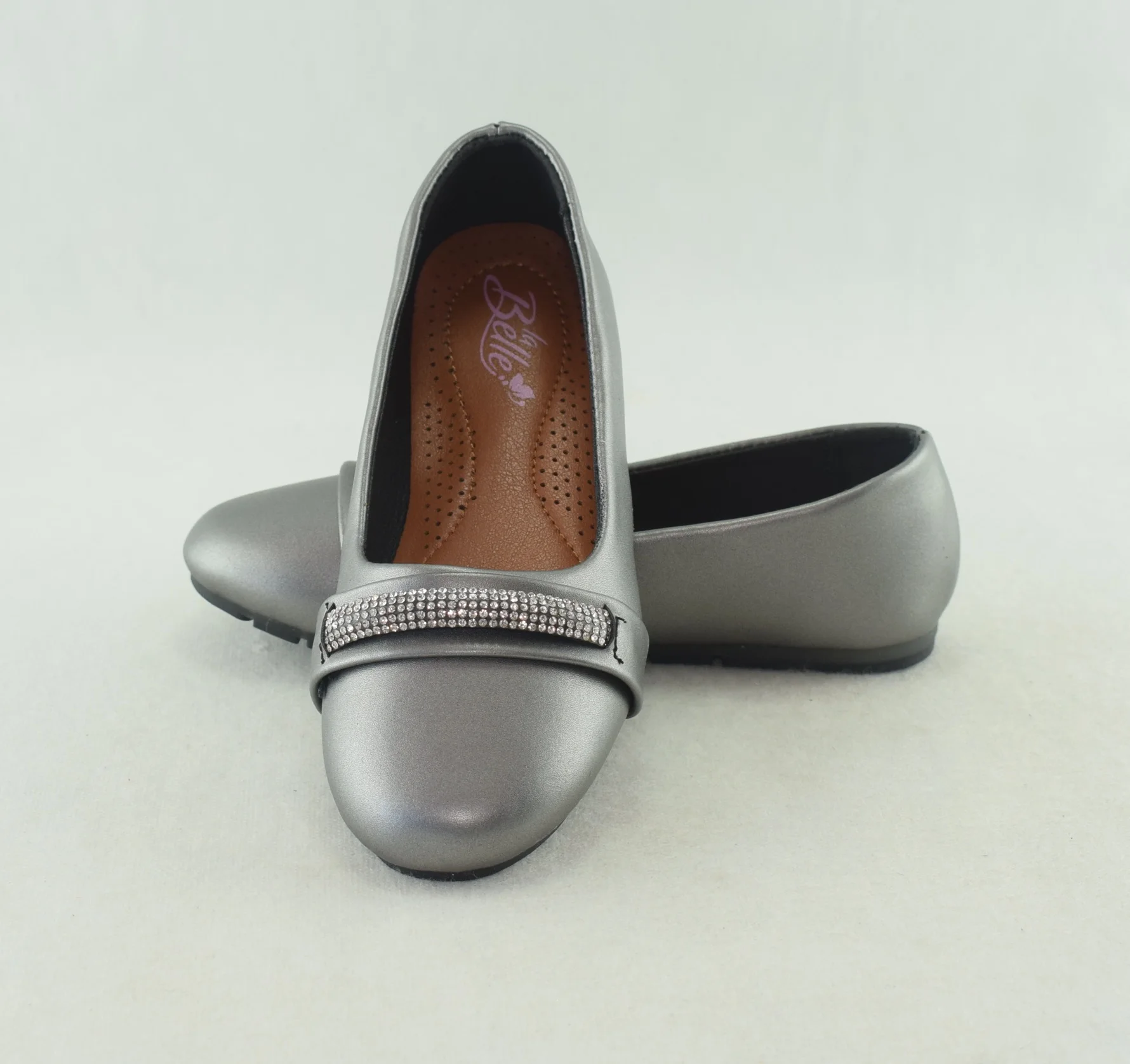 741-Mocassin fille élégant et léger - argent