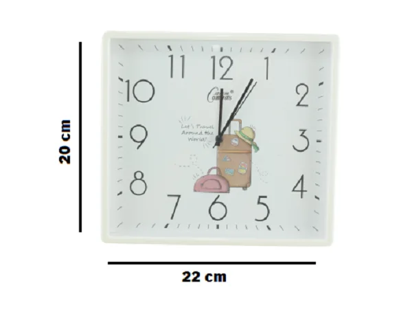 812 - Horloge murale carrée à quartz 2023-Blanc