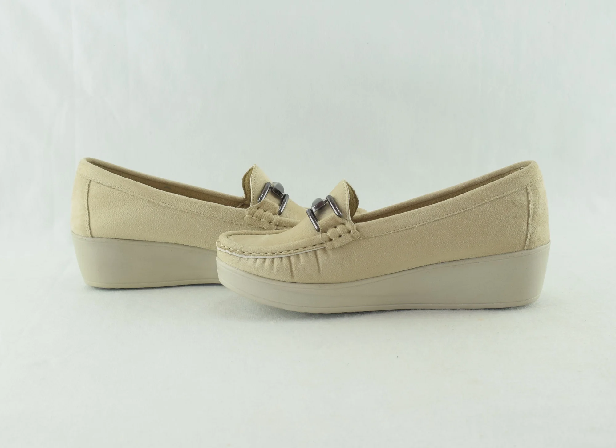 738 - Mocassins en daim pour femme tendance 2023 - Beige