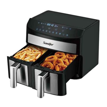 892 - Friteuse sans huile 3.8 L + 3.8 L-air chaud Air fryer tactile- 1200W