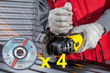 Disques pour Meuleuse d’Angle 115 à tronçonner Fer, Métal, Acier Inox 4 Pcs - disque Acier