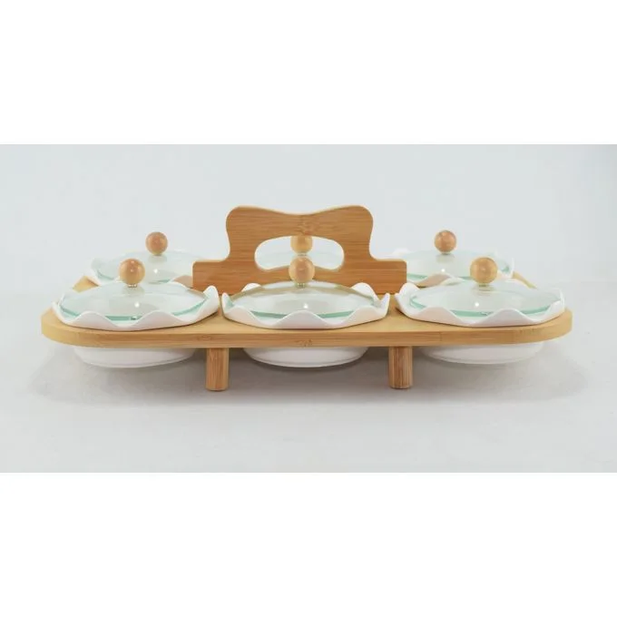 319 - 6 pots à épices, Boîte d'assaisonnement pour condiments en porcelaine - BC16-6