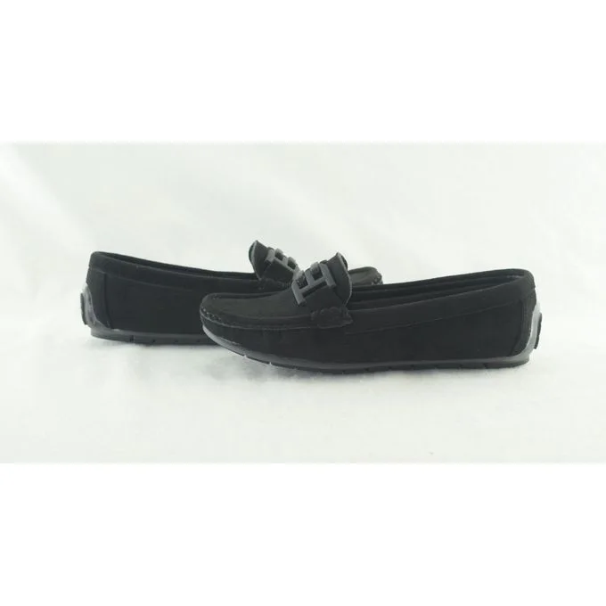 1112Mocassins en daim pour femme tendance - Noir