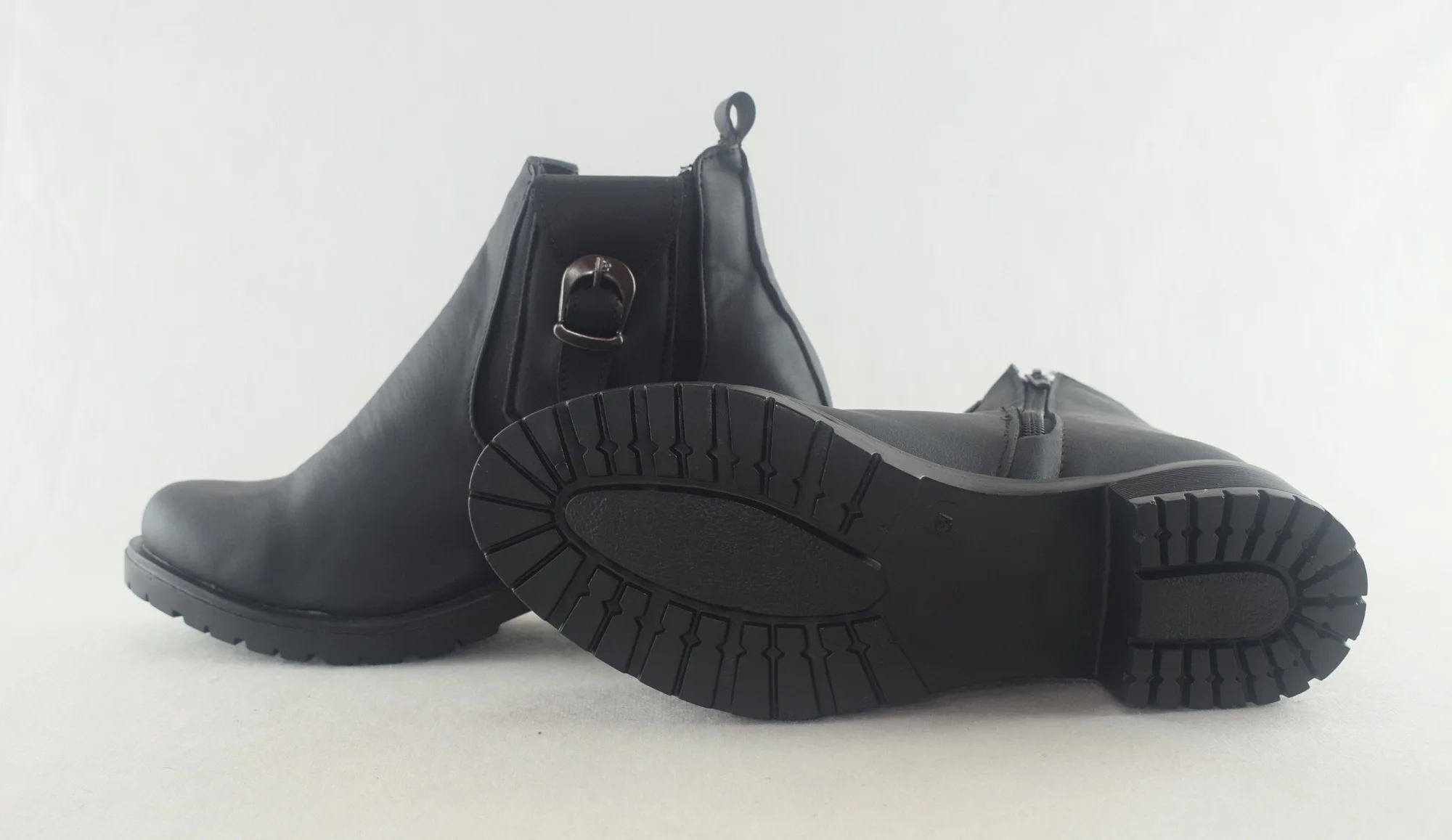 525 - Bottes élégantes pour femme en cuir tendance hiver 2023 - Noir Mat