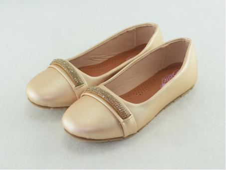 740-Mocassin fille élégant et léger - doré