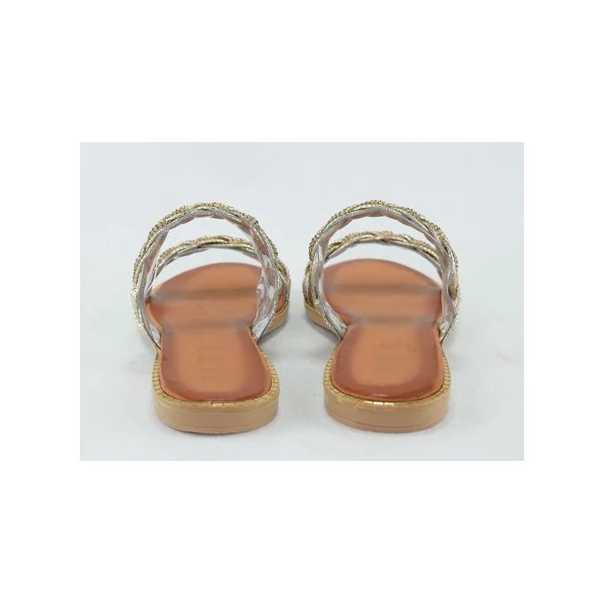 296-Sandale femme élégante dorée  - Or