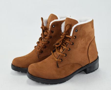 158 - Bottes pour femme en Daim tendance hiver 2023-2024 - Marron