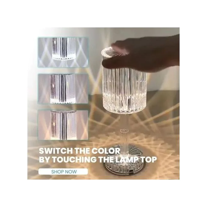 917 - Lampe de table en verre à couleur changeante et Bluetooth
