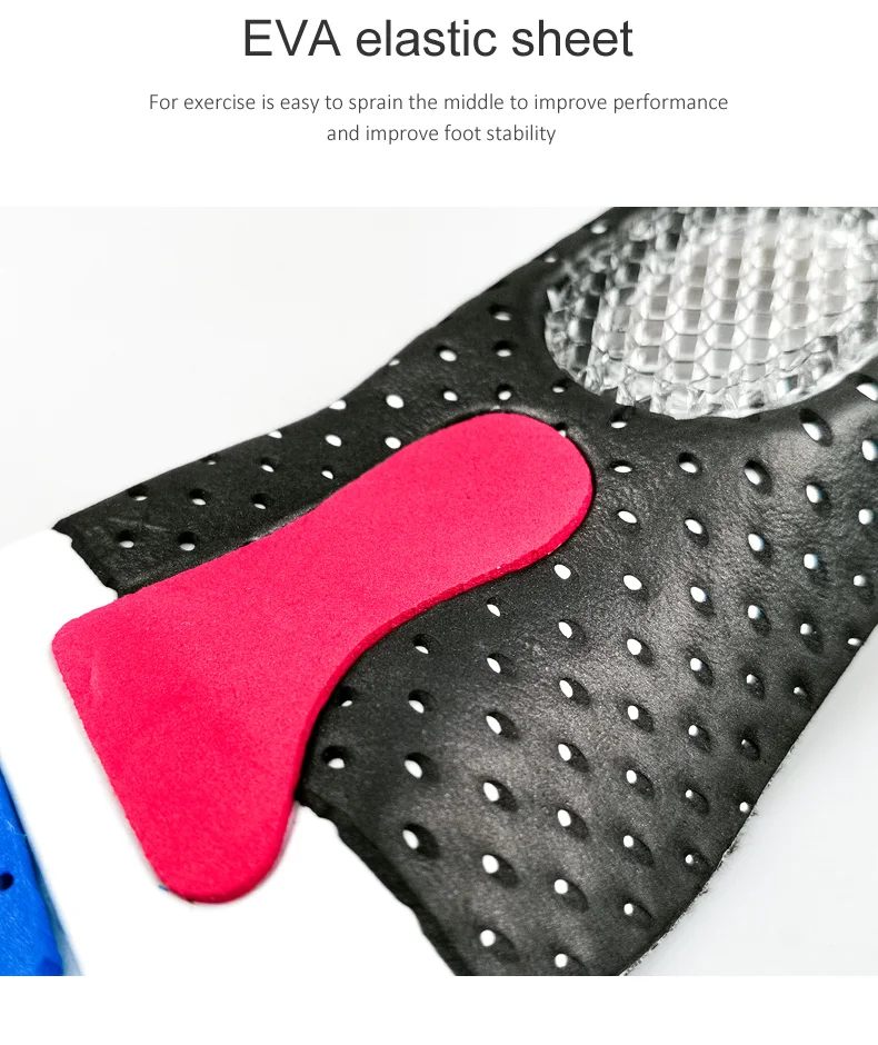 587N - Semelles de Sport en mousse et Silicone, Support de voûte plantaire orthopédique 40-46 - Noir